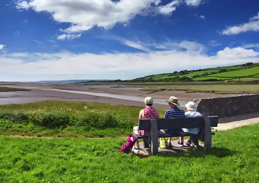 View across Carmarthen Bay from the quay